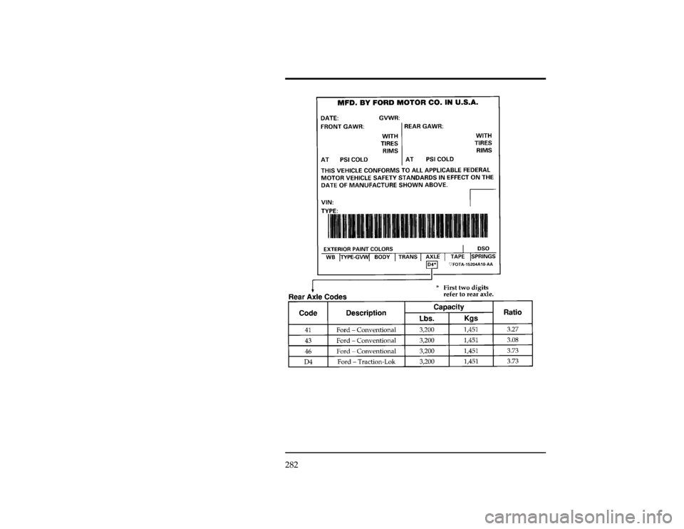 FORD EXPLORER 1996 2.G Owners Manual 282
[DR34025( X)04/94]
thirty pica
chart:0020645-EFile:10undrx.ex
Update:Thu Feb 29 09:12:36 1996 