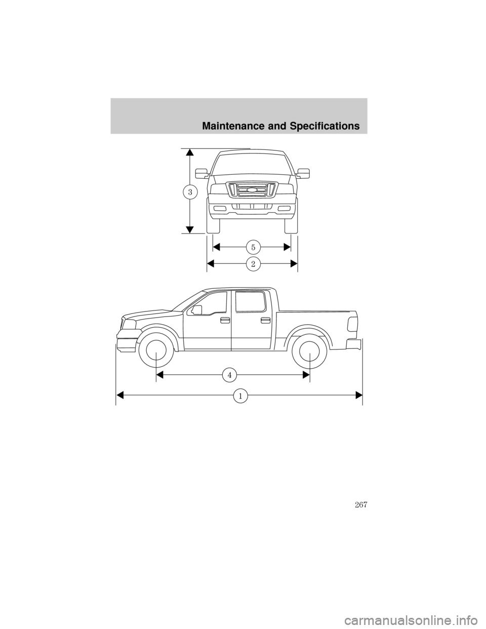 FORD F150 2004 11.G Owners Manual Maintenance and Specifications
267 