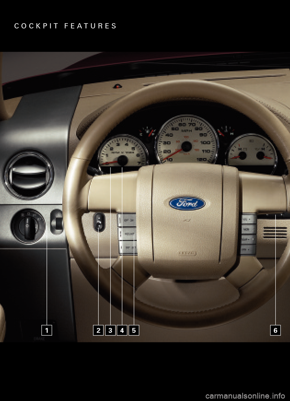 FORD F150 2005 11.G Quick Reference Guide 345621
COCKPIT FEATURES
  