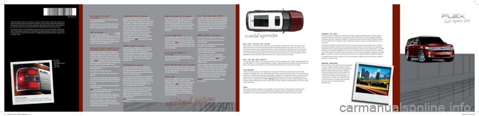 FORD FLEX 2009 1.G Quick Reference Guide 