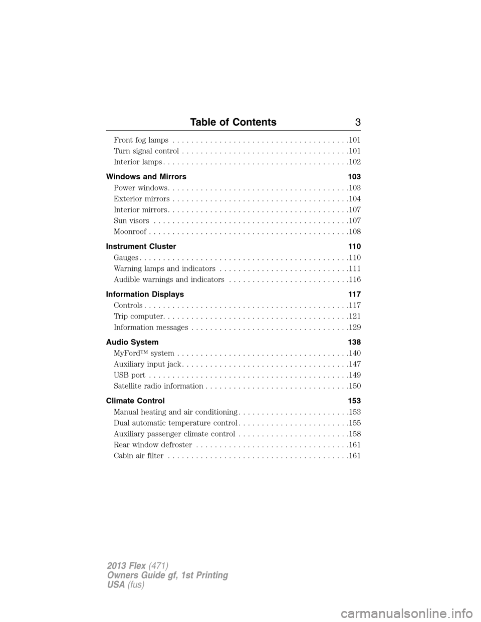 FORD FLEX 2013 1.G Owners Manual FORD FLEX 2013 1.G Owners Manual, Page 3