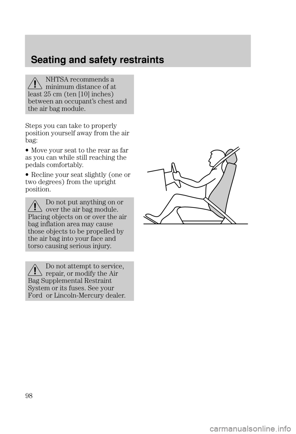 FORD FOCUS 2000 1.G Owners Manual Seating and safety restraints

 , *(( )- 
($)$(/( $-.) *! .
 -. 	
( . )  $)# -
 .1  ) ) */+).- # -. )
.# $, " (*/ 
. +- 2*/ ) .&  .* +,*+ ,2
+*-$.$*) 2*/,-