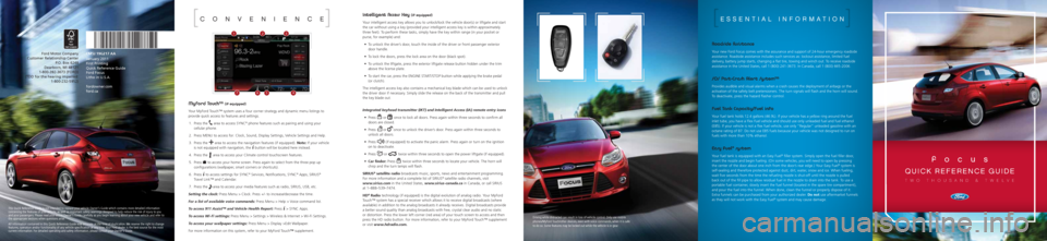 FORD FOCUS 2012 3.G Quick Reference Guide 