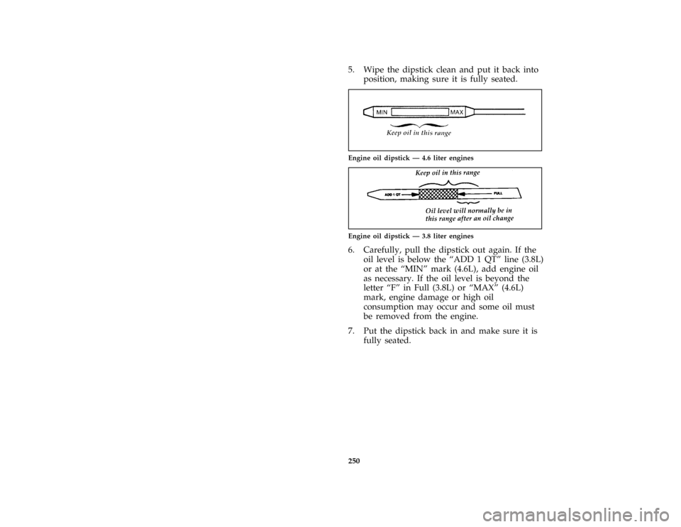 FORD MUSTANG 1996 4.G Owners Manual FORD MUSTANG 1996 4.G Owners Manual, Page 244