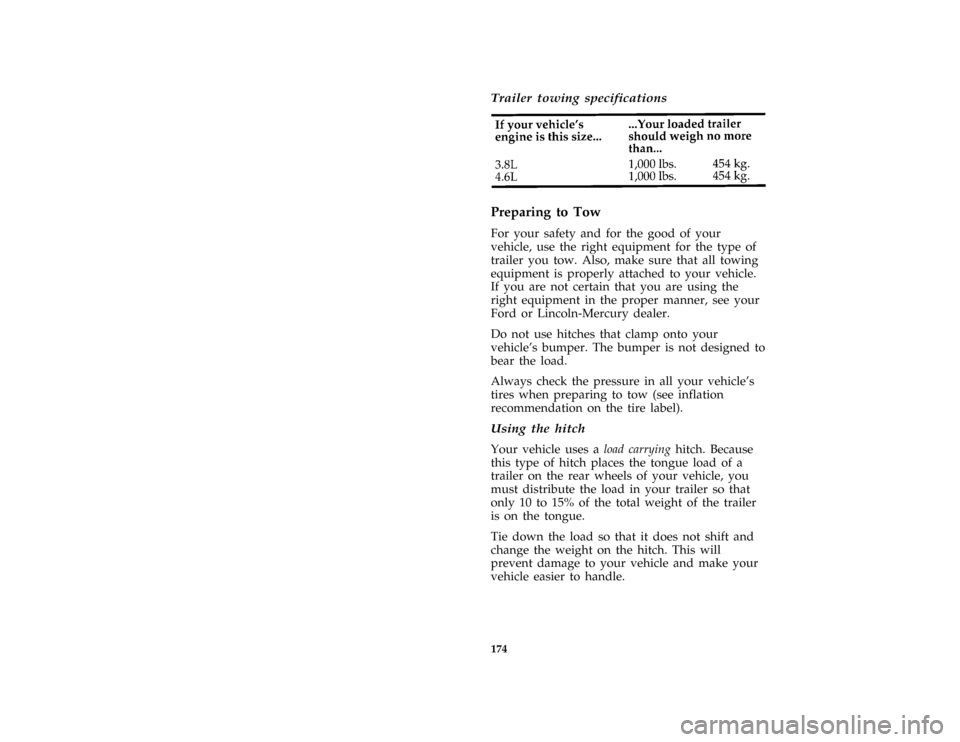 FORD MUSTANG 1997 4.G Owners Manual FORD MUSTANG 1997 4.G Owners Manual, Page 173