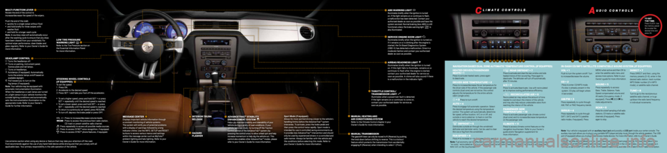 FORD MUSTANG 2011 5.G Quick Reference Guide 