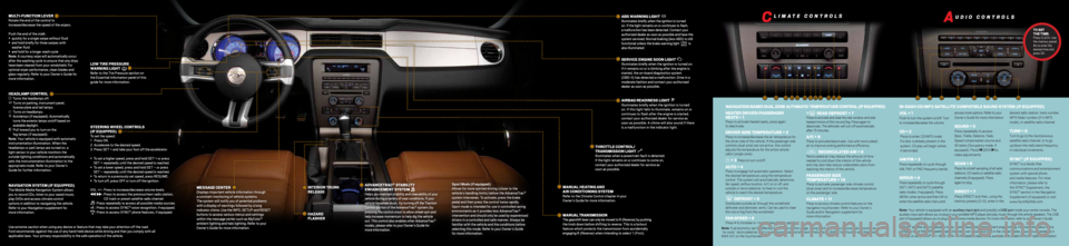 FORD MUSTANG 2012 5.G Quick Reference Guide 