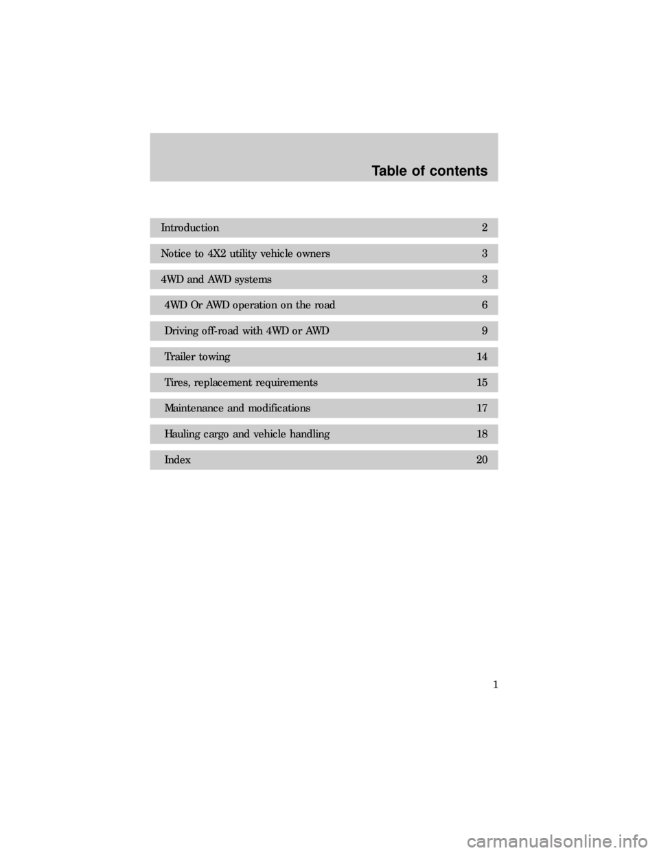 FORD SUPER DUTY 2000 1.G 4x4 Supplement Manual 