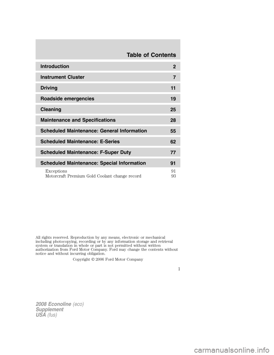 FORD SUPER DUTY 2008 2.G Diesel Supplement Manual 