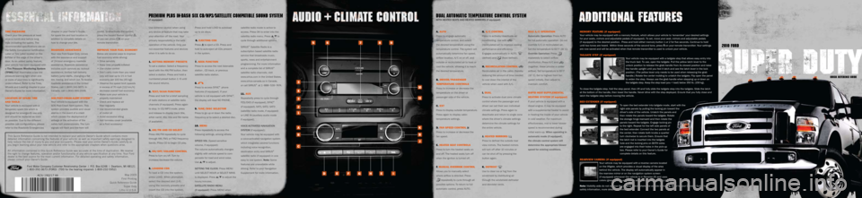 FORD SUPER DUTY 2010 2.G Quick Reference Guide 