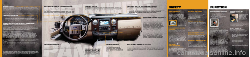 FORD SUPER DUTY 2012 3.G Quick Reference Guide rearView camera  
(iF equipped) 
This system provides a visual display of 
the area behind the vehicle. The display 
automatically appears on the navigation 
screen (if equipped) or in the rear view m