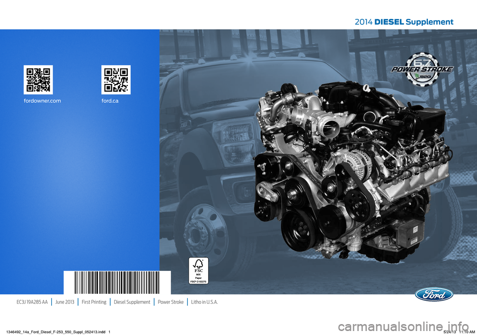 FORD SUPER DUTY 2014 3.G Diesel Supplement Manual 