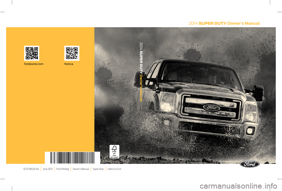 FORD SUPER DUTY 2014 3.G Owners Manual 