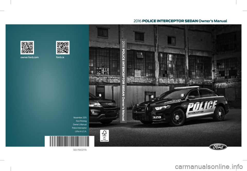 FORD POLICE INTERCEPTOR SEDAN 2016 1.G Owners Manual 