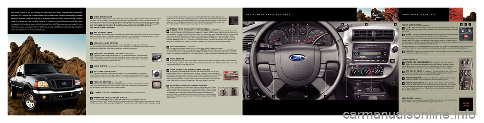 FORD RANGER 2004 2.G Quick Reference Guide 
