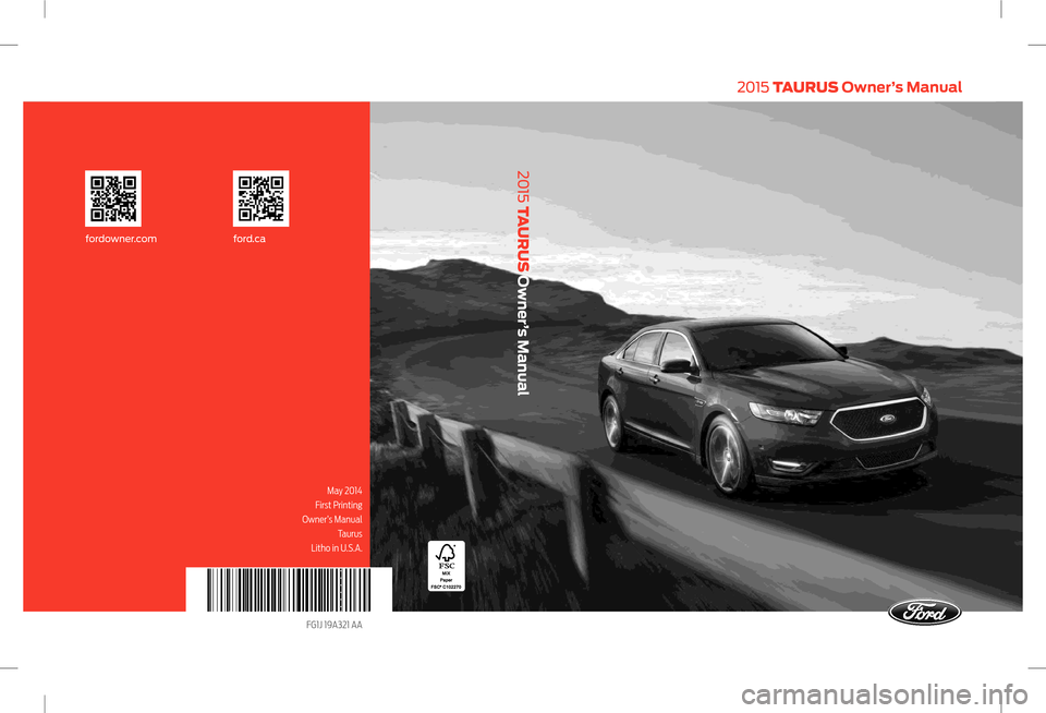 FORD TAURUS 2015 6.G Owners Manual 