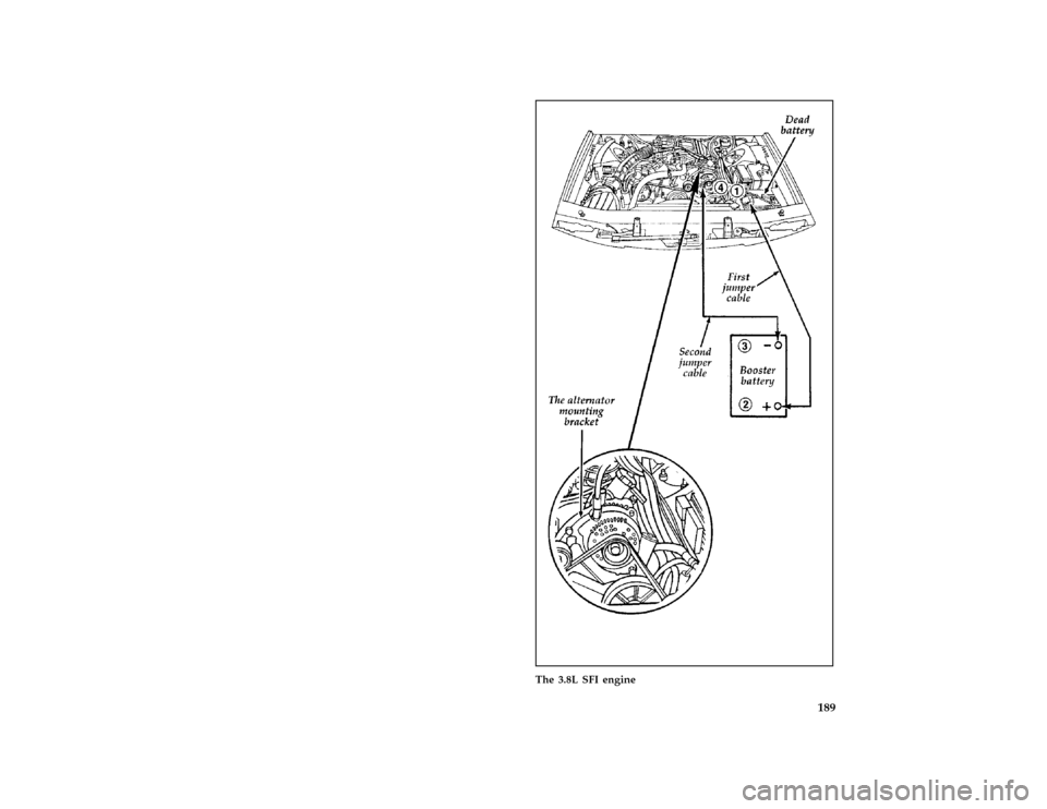 FORD THUNDERBIRD 1997 10.G Owners Manual 189 [ER22000( BC )02/96]
full page art:0010334-D
The 3.8L SFI engine
File:10rcerb.ex
Update:Thu May 30 11:01:08 1996 