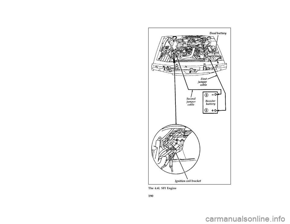 FORD THUNDERBIRD 1997 10.G Owners Manual 190 [ER22100(BC )04/96]
full page art:0010666-GThe 4.6L SFI Engine
File:10rcerb.ex
Update:Thu May 30 11:01:08 1996 