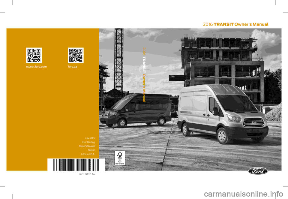 Ford Transit 16 5 G Owners Manual 411 Pages