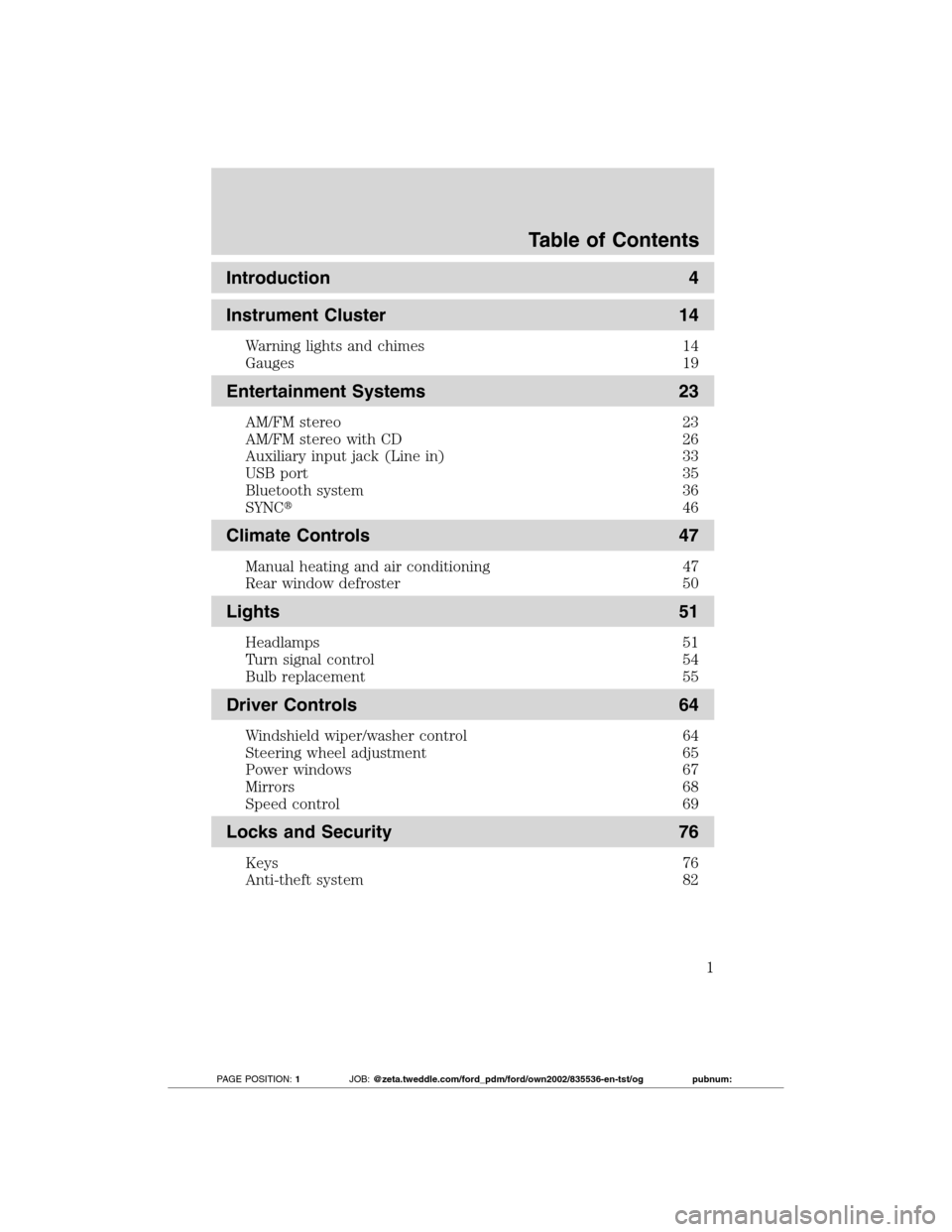 FORD TRANSIT CONNECT 2012 1.G Owners Manual 