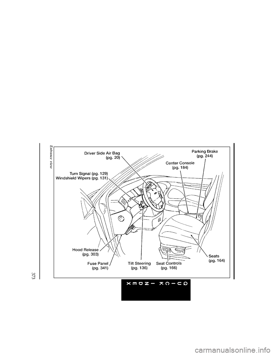 FORD WINDSTAR 1996 1.G Owners Manual 373
[QI02300(ALL)06/94]
full page art:0050003-C
Entrance view
File:wnqis.ex
Update:Tue Mar 19 14:45:17 1996 