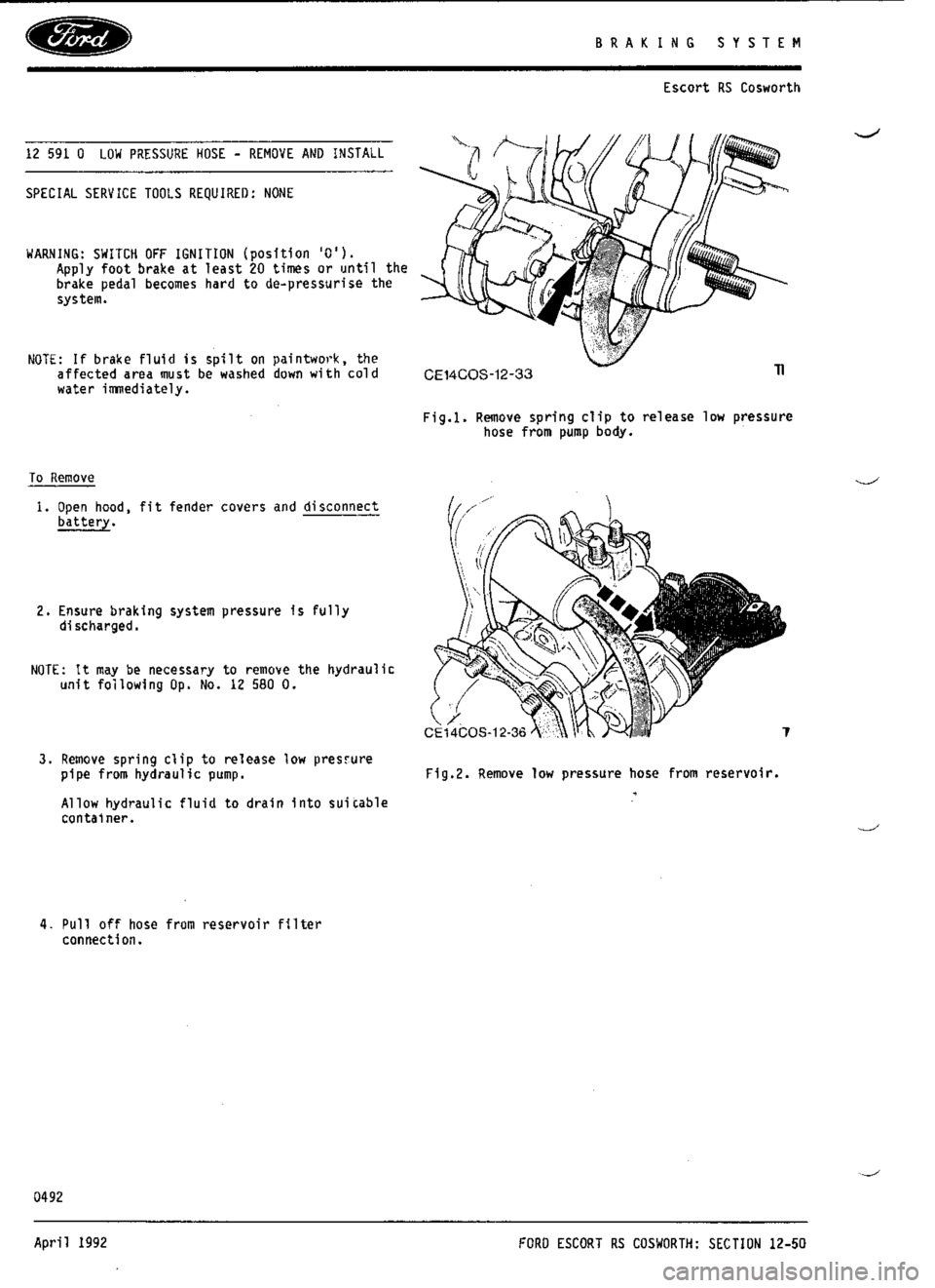 FORD SIERRA RS COSWORTH 1986 1.G Workshop Manual FORD SIERRA RS COSWORTH 1986 1.G Workshop Manual