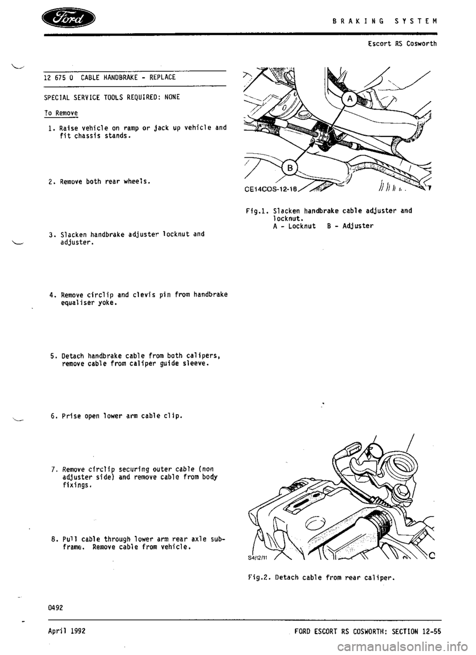 FORD SIERRA RS COSWORTH 1986 1.G Workshop Manual FORD SIERRA RS COSWORTH 1986 1.G Workshop Manual