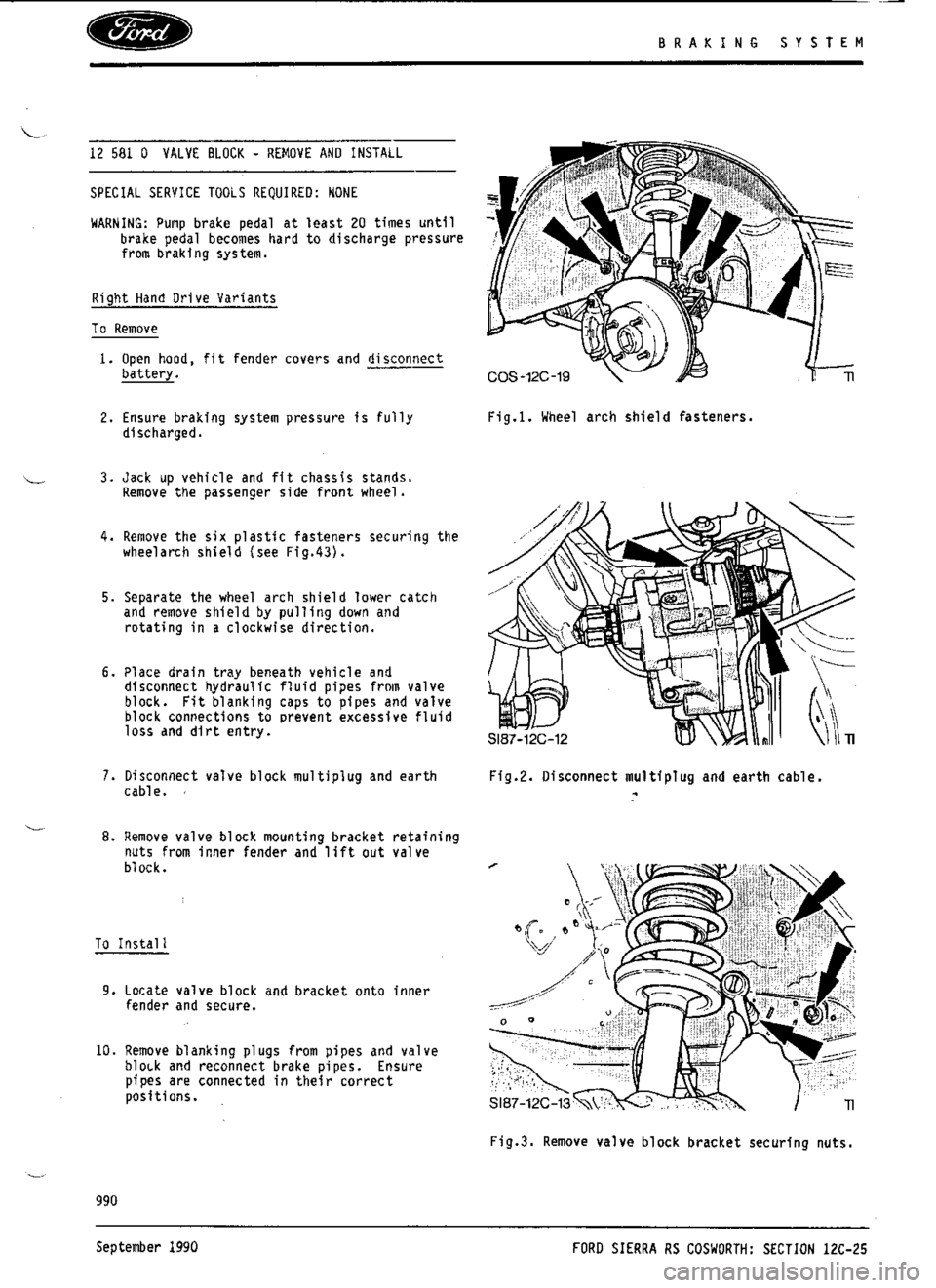 FORD SIERRA RS COSWORTH 1986 1.G Workshop Manual FORD SIERRA RS COSWORTH 1986 1.G Workshop Manual