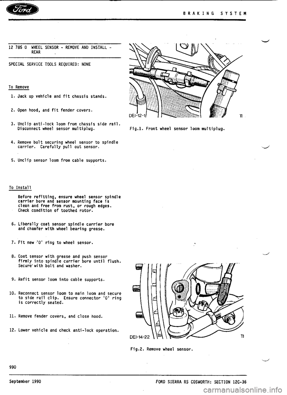 FORD SIERRA RS COSWORTH 1986 1.G Workshop Manual FORD SIERRA RS COSWORTH 1986 1.G Workshop Manual