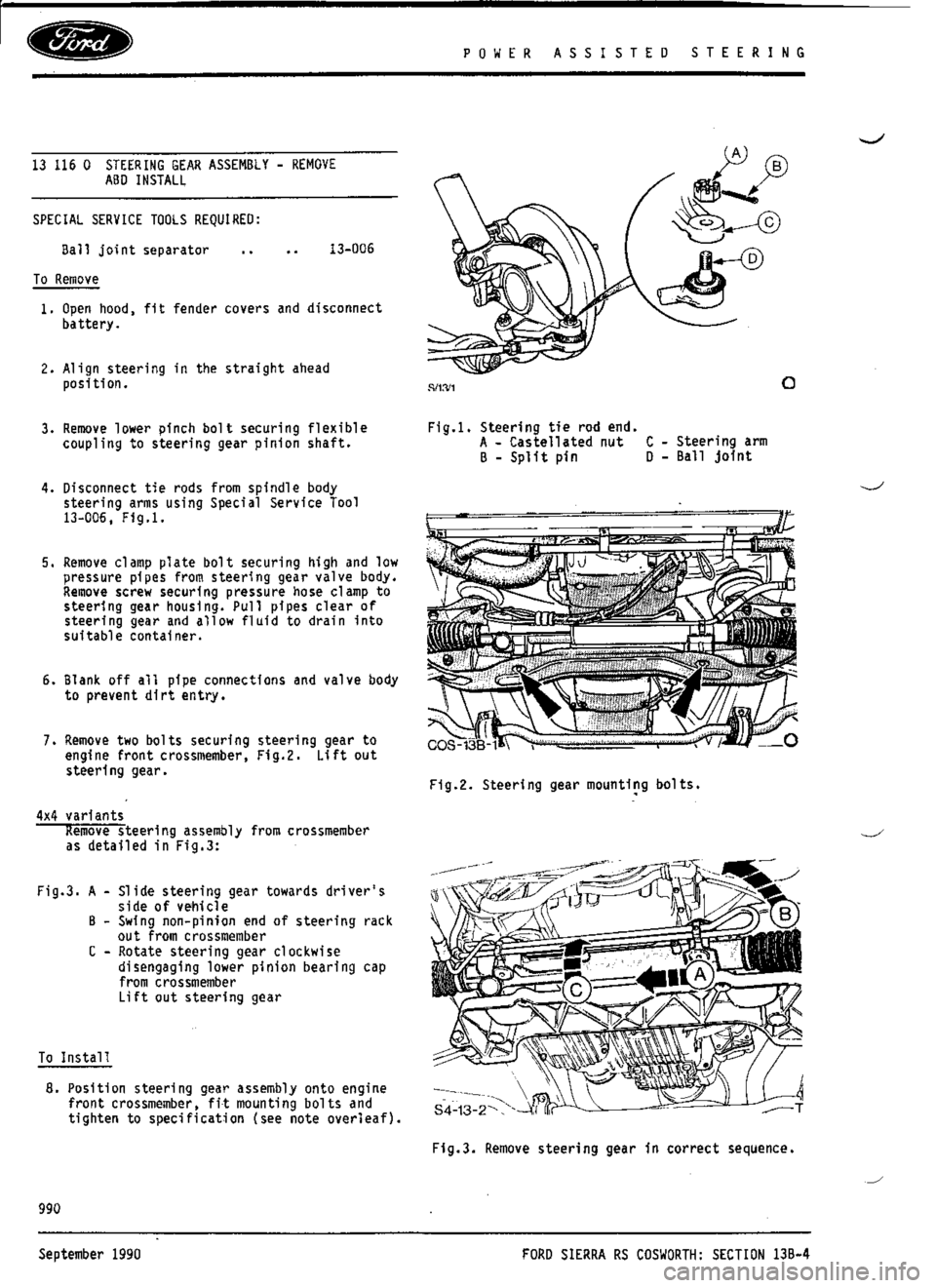 FORD SIERRA RS COSWORTH 1986 1.G Workshop Manual FORD SIERRA RS COSWORTH 1986 1.G Workshop Manual