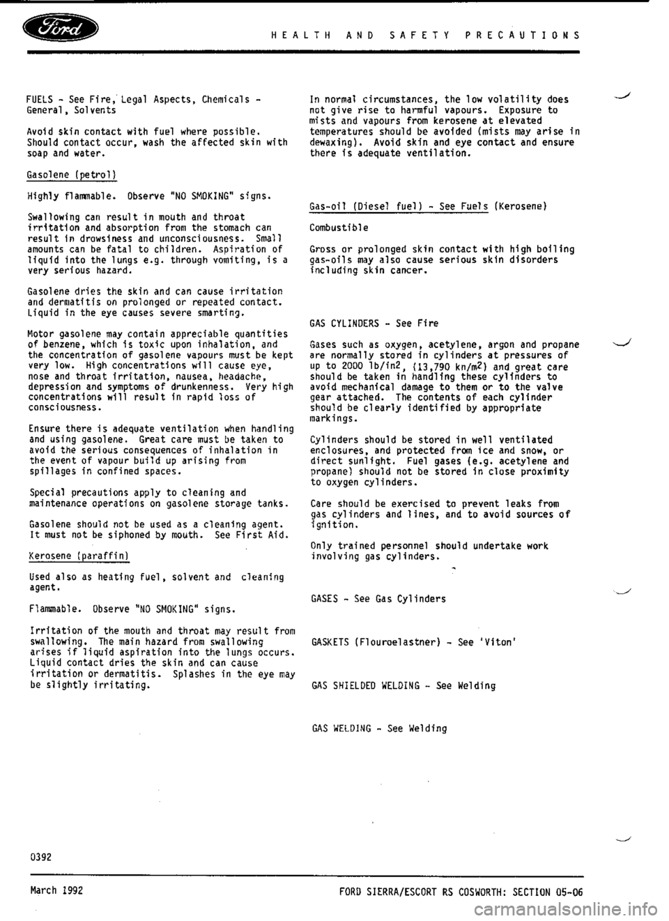 FORD SIERRA RS COSWORTH 1990 1.G User Guide 