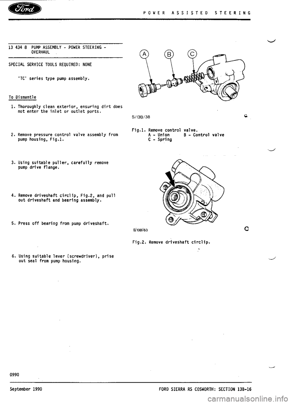 FORD SIERRA RS COSWORTH 1986 1.G Workshop Manual FORD SIERRA RS COSWORTH 1986 1.G Workshop Manual