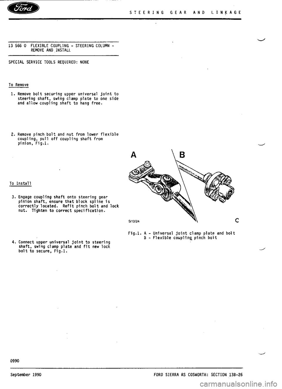 FORD SIERRA RS COSWORTH 1986 1.G Workshop Manual FORD SIERRA RS COSWORTH 1986 1.G Workshop Manual