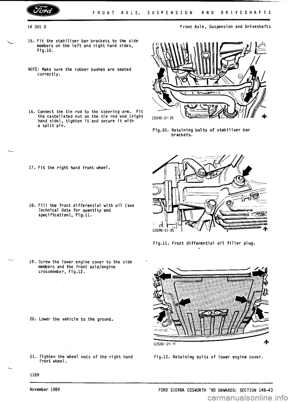 FORD SIERRA RS COSWORTH 1986 1.G Workshop Manual FORD SIERRA RS COSWORTH 1986 1.G Workshop Manual