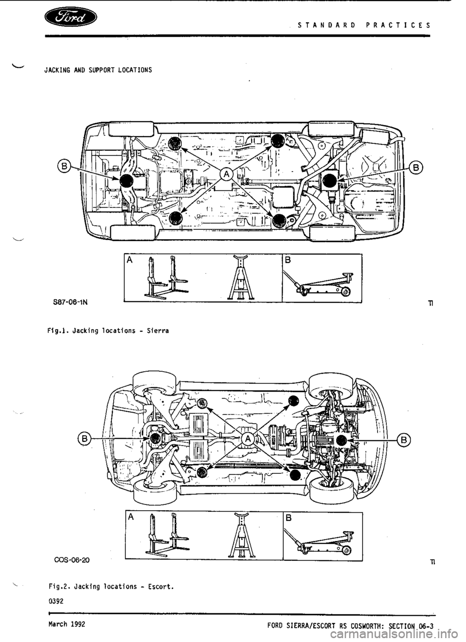 FORD SIERRA RS COSWORTH 1989 1.G Owners Manual 