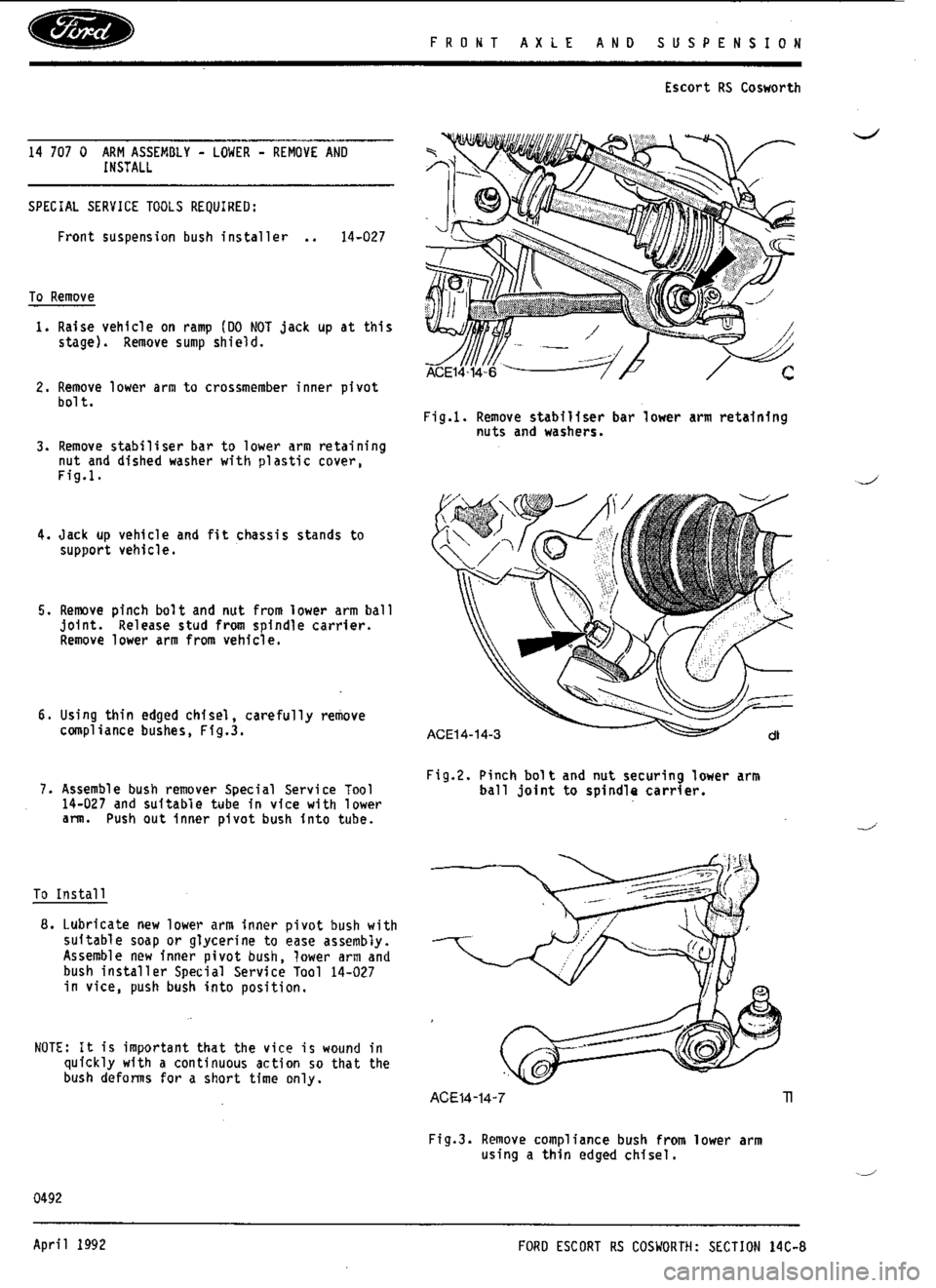 FORD SIERRA RS COSWORTH 1986 1.G Workshop Manual FORD SIERRA RS COSWORTH 1986 1.G Workshop Manual
