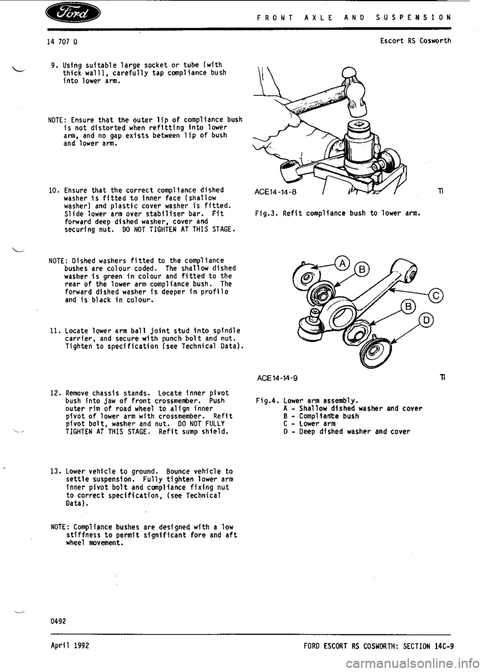 FORD SIERRA RS COSWORTH 1988 1.G Workshop Manual 