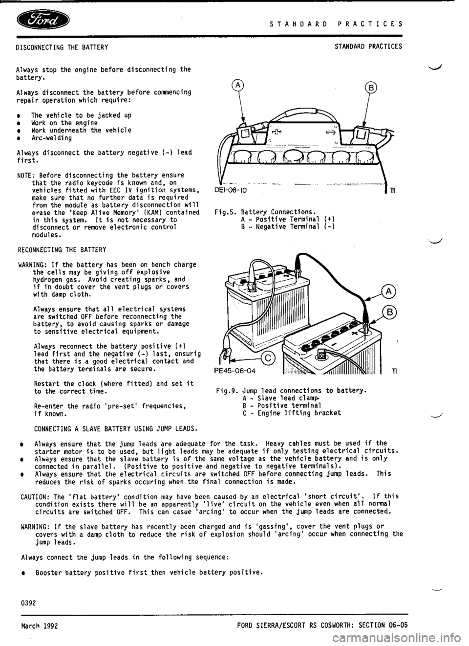 FORD SIERRA RS COSWORTH 1986 1.G Owners Guide 