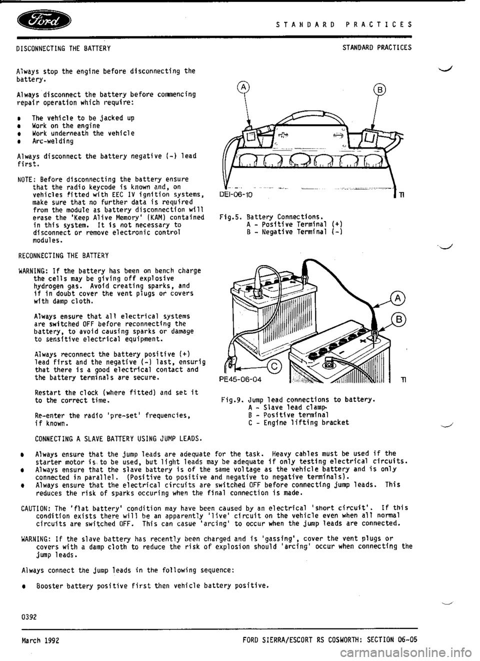 FORD SIERRA RS COSWORTH 1989 1.G Owners Guide 