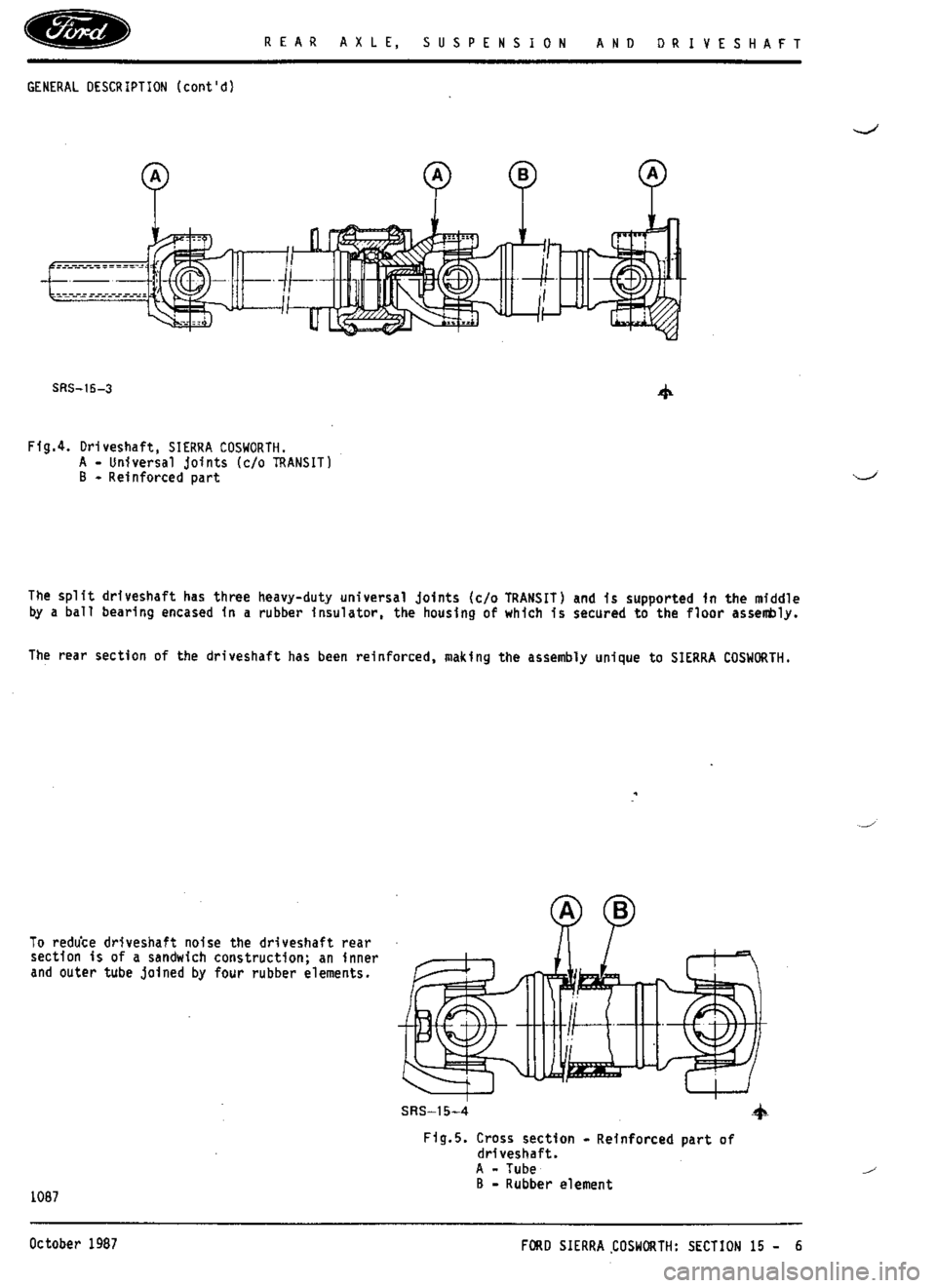 FORD SIERRA RS COSWORTH 1988 1.G Workshop Manual 