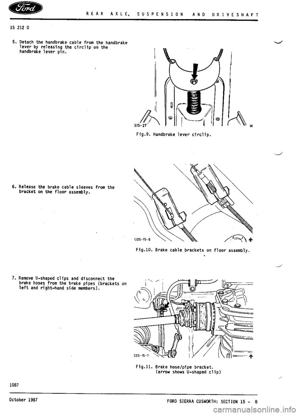 FORD SIERRA RS COSWORTH 1988 1.G Workshop Manual 