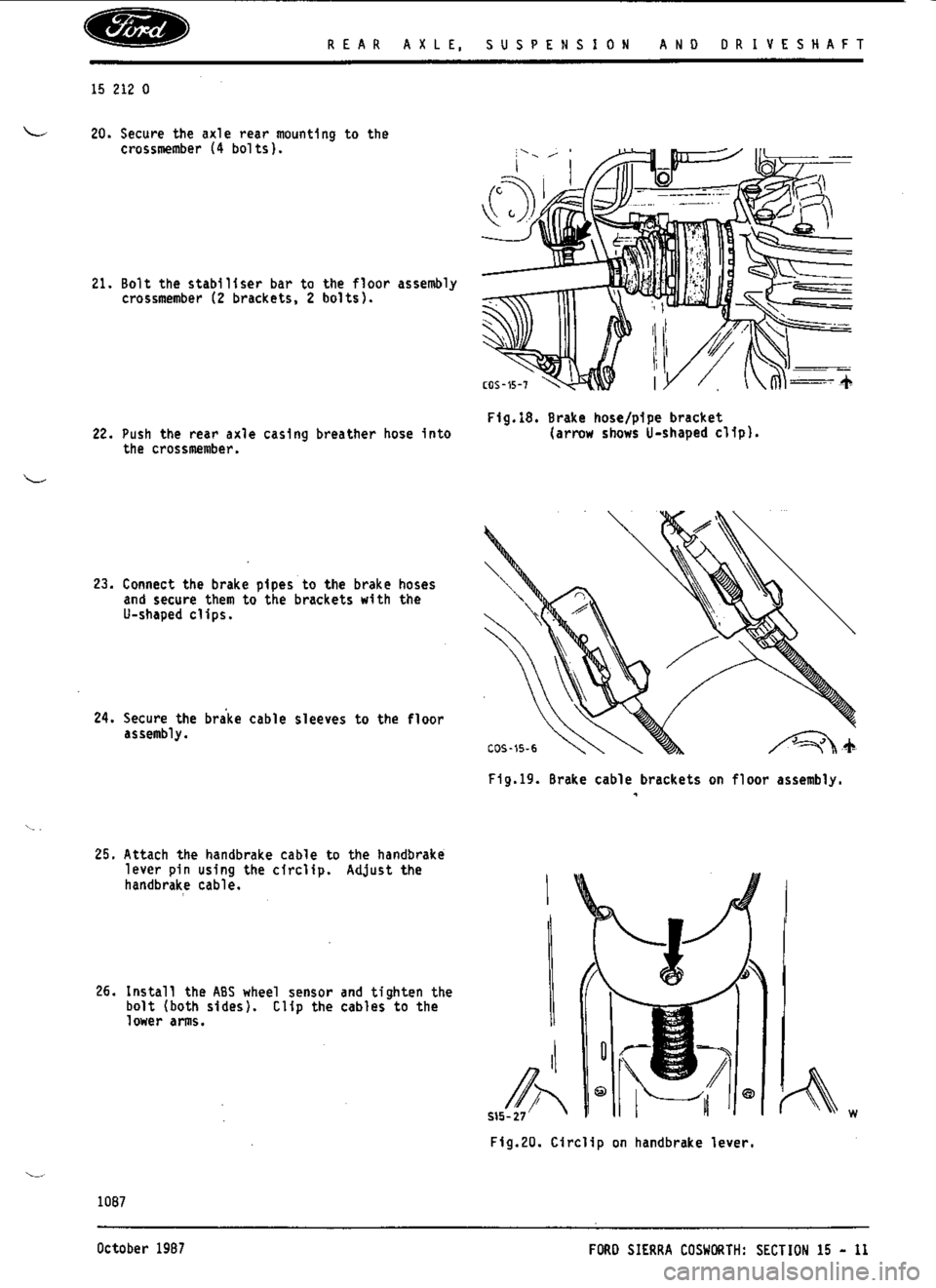 FORD SIERRA RS COSWORTH 1988 1.G Workshop Manual 