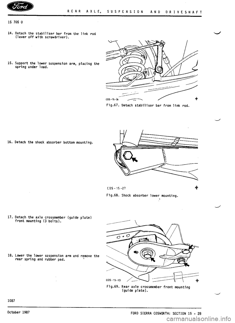 FORD SIERRA RS COSWORTH 1988 1.G Workshop Manual 