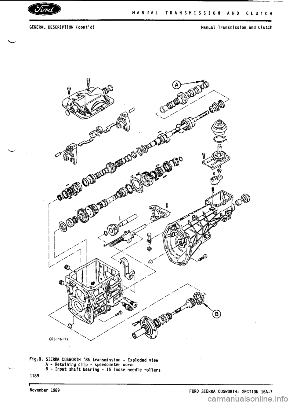FORD SIERRA RS COSWORTH 1986 1.G Workshop Manual FORD SIERRA RS COSWORTH 1986 1.G Workshop Manual
