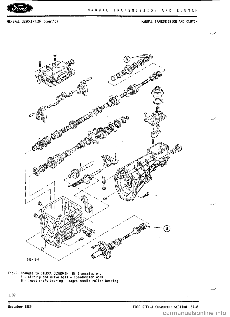 FORD SIERRA RS COSWORTH 1986 1.G Workshop Manual FORD SIERRA RS COSWORTH 1986 1.G Workshop Manual