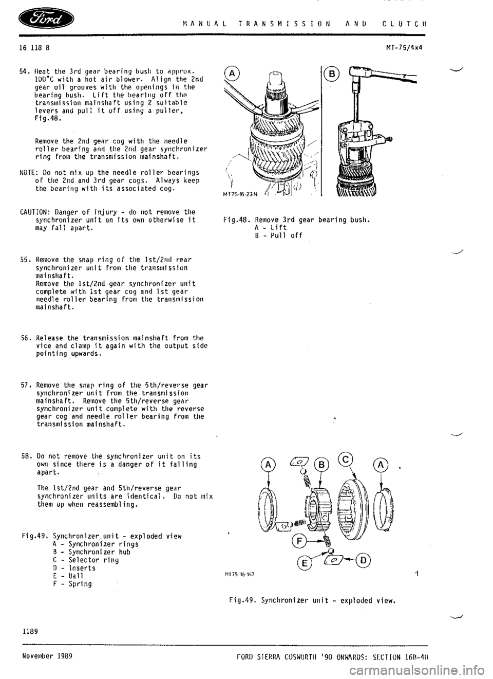 Ford Sierra Rs Cosworth 1986 1 G Workshop Manual 993 Pages Page 4