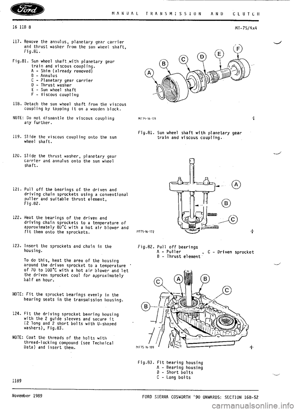 FORD SIERRA RS COSWORTH 1986 1.G Workshop Manual FORD SIERRA RS COSWORTH 1986 1.G Workshop Manual