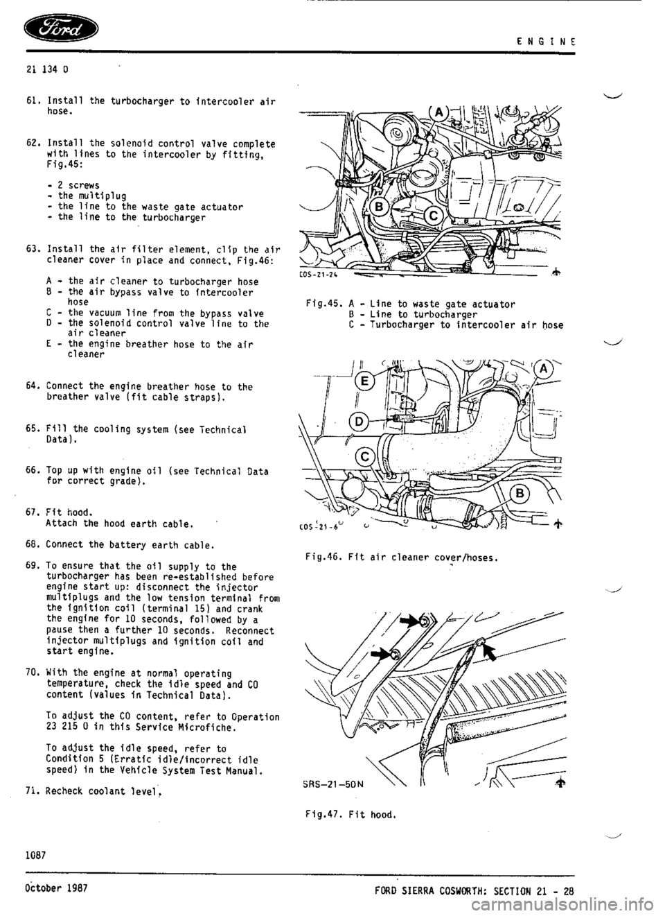 FORD SIERRA RS COSWORTH 1986 1.G Workshop Manual FORD SIERRA RS COSWORTH 1986 1.G Workshop Manual