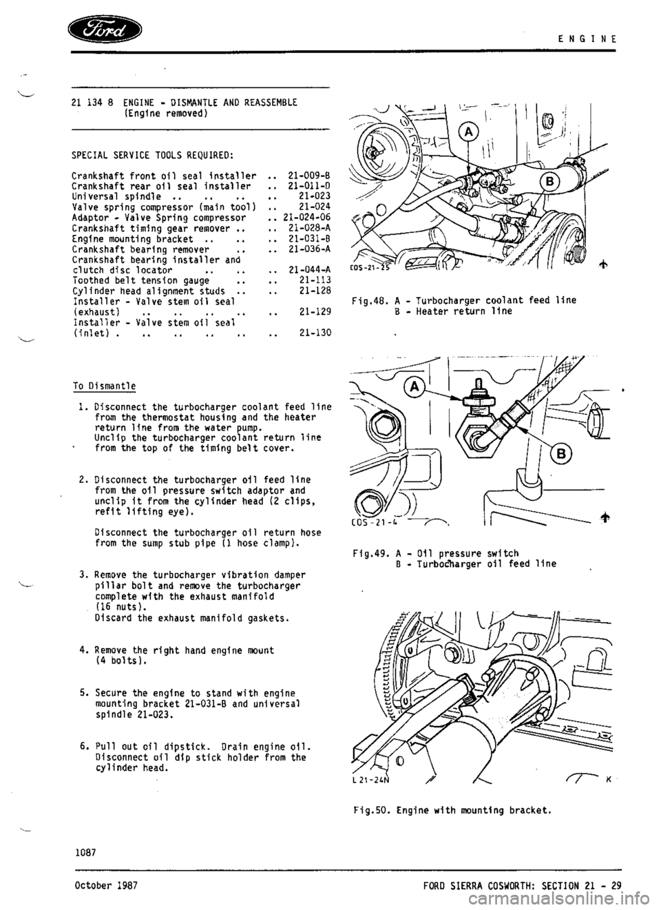FORD SIERRA RS COSWORTH 1986 1.G Workshop Manual FORD SIERRA RS COSWORTH 1986 1.G Workshop Manual