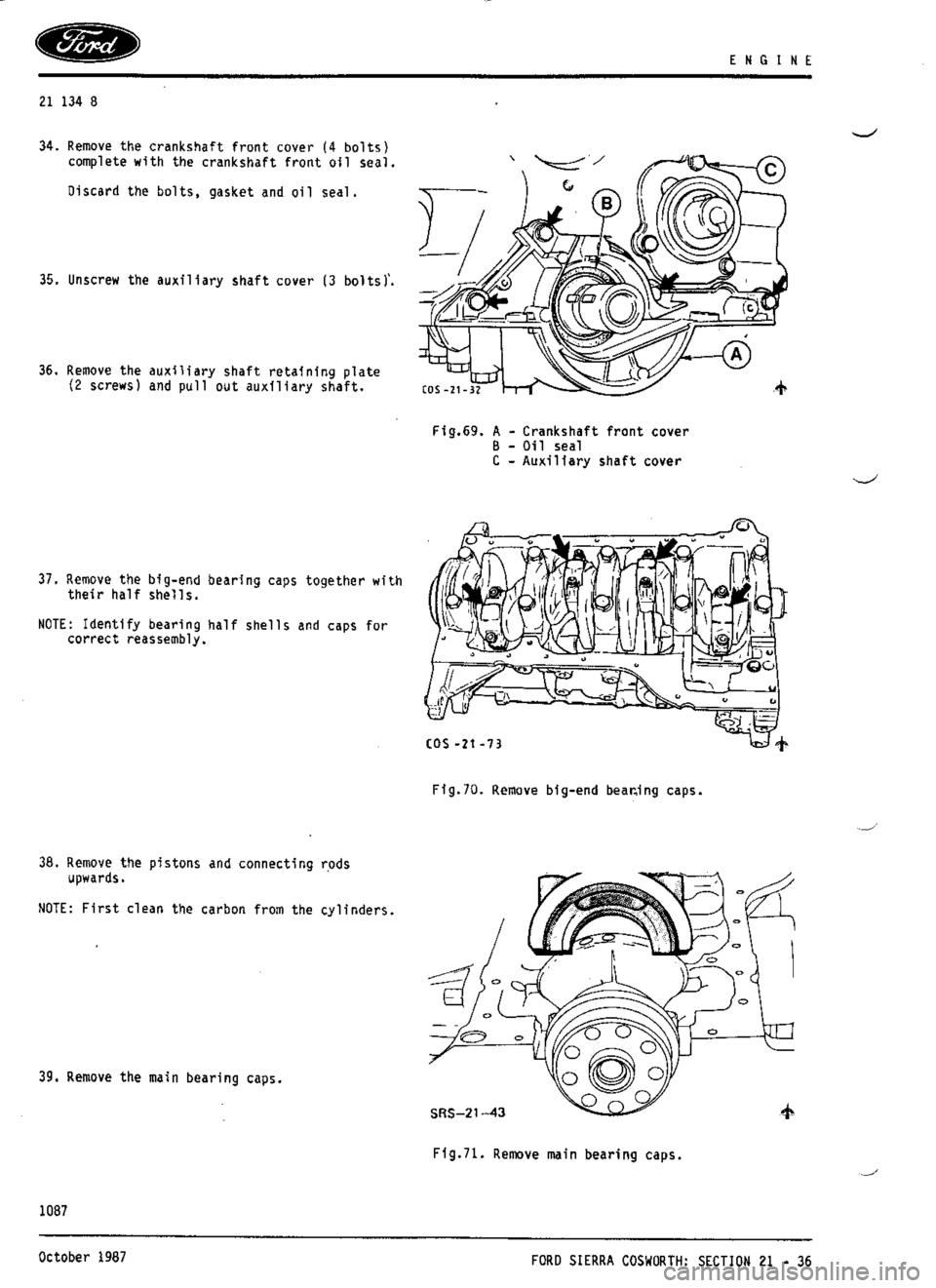 FORD SIERRA RS COSWORTH 1986 1.G Workshop Manual FORD SIERRA RS COSWORTH 1986 1.G Workshop Manual